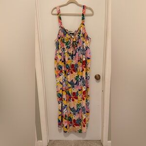 ELOQUII Elements Tropical Floral Sleeveless Dress Size 24